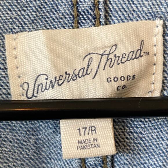 UNIVERSAL THREAD NWOT Baggy Denim Utility Jumpsuit Medium Blue Wash Size 17 Boho - Picture 5 of 6